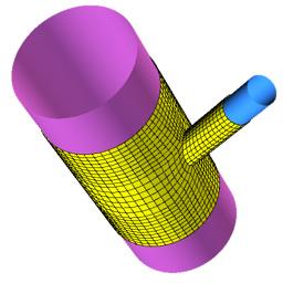 Mesh Projected to Pipe Surfaces